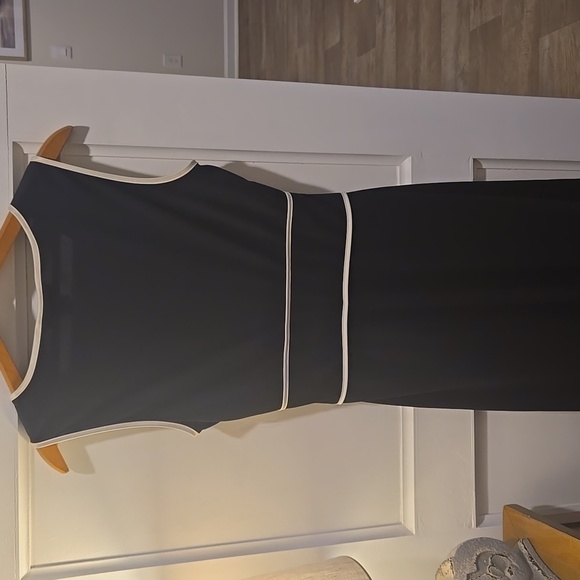 Express Black Midi Dress with Cream Accents - Picture 10 of 12